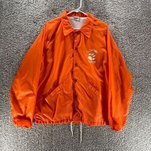 Vintage Clemson Tigers Jacket Men Large Orange Snap 70s NCAA Football USA Made